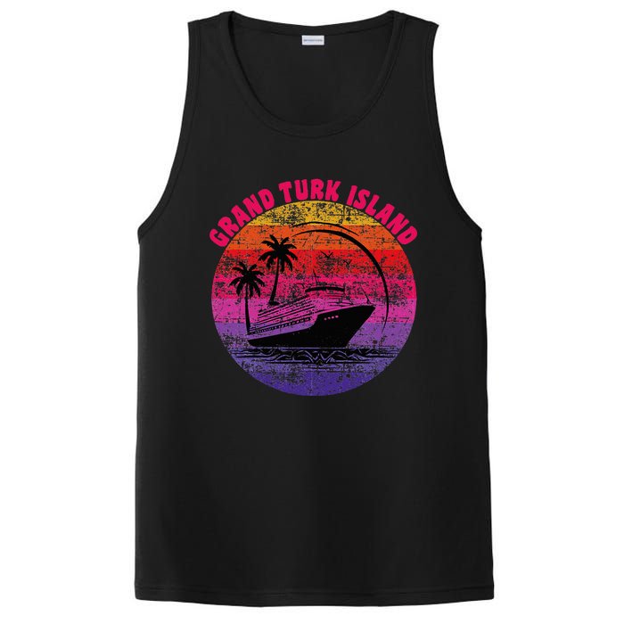 Grand Turk Island Cruise Retro Sunset Family Reunion PosiCharge Competitor Tank