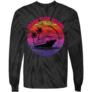 Grand Turk Island Cruise Retro Sunset Family Reunion Tie-Dye Long Sleeve Shirt