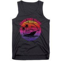 Grand Turk Island Cruise Retro Sunset Family Reunion Tank Top