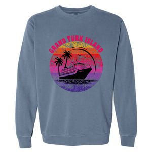 Grand Turk Island Cruise Retro Sunset Family Reunion Garment-Dyed Sweatshirt