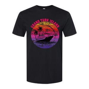 Grand Turk Island Cruise Retro Sunset Family Reunion Softstyle CVC T-Shirt