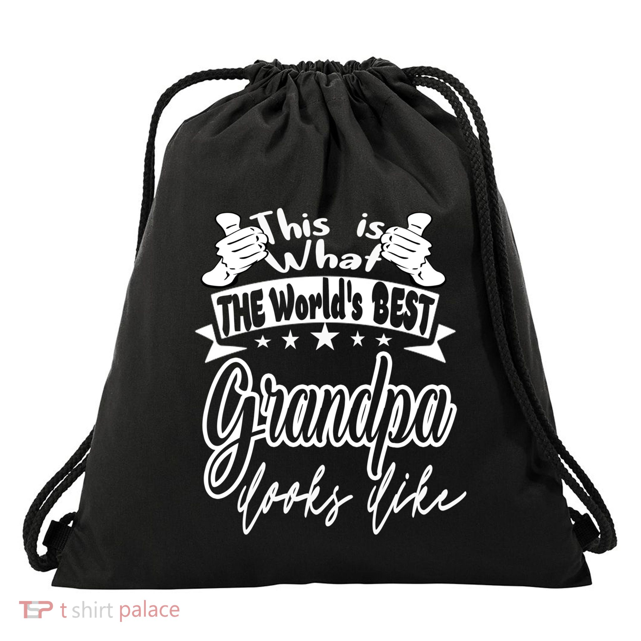Grandpa This Is World's Best Grandpa Looks Like Cool Gift Drawstring Bag