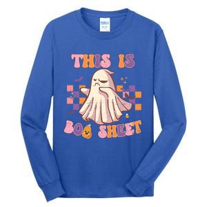 Groovy This Is Boo Sheet Ghost Spooky Halloween Vibes Cute Gift Tall Long Sleeve T-Shirt