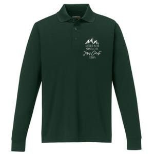 Go Tell It On The Mountain That Jesus Christ Is Born Performance Long Sleeve Polo