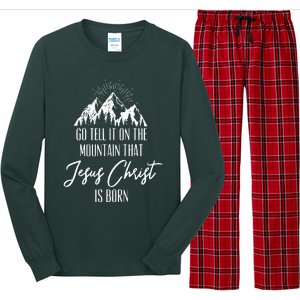 Go Tell It On The Mountain That Jesus Christ Is Born Long Sleeve Pajama Set