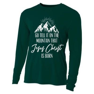 Go Tell It On The Mountain That Jesus Christ Is Born Cooling Performance Long Sleeve Crew