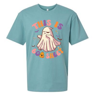 Groovy This Is Boo Sheet Ghost Spooky Halloween Vibes Gift Sueded Cloud Jersey T-Shirt