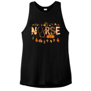 Giving Thanks In Fall Style: Nurse Thanksgiving Funny Gift Design Gift Ladies PosiCharge Tri-Blend Wicking Tank