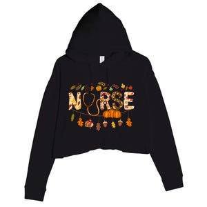 Giving Thanks In Fall Style: Nurse Thanksgiving Funny Gift Design Gift Crop Fleece Hoodie