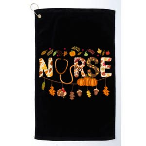 Giving Thanks In Fall Style: Nurse Thanksgiving Funny Gift Design Gift Platinum Collection Golf Towel