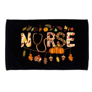 Giving Thanks In Fall Style: Nurse Thanksgiving Funny Gift Design Gift Microfiber Hand Towel