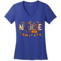 Giving Thanks In Fall Style: Nurse Thanksgiving Funny Gift Design Gift Women's V-Neck T-Shirt