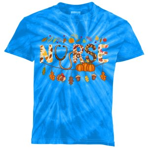 Giving Thanks In Fall Style: Nurse Thanksgiving Funny Gift Design Gift Kids Tie-Dye T-Shirt