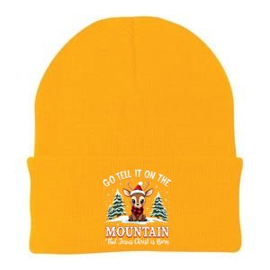 Go Tell It On The Mountain That Jesus Christ Is Born Xmas Long Sleeve Knit Cap Winter Beanie