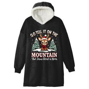 Go Tell It On The Mountain That Jesus Christ Is Born Xmas Long Sleeve Hooded Wearable Blanket