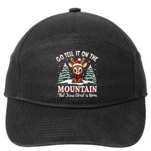 Go Tell It On The Mountain That Jesus Christ Is Born Xmas Long Sleeve 7-Panel Snapback Hat