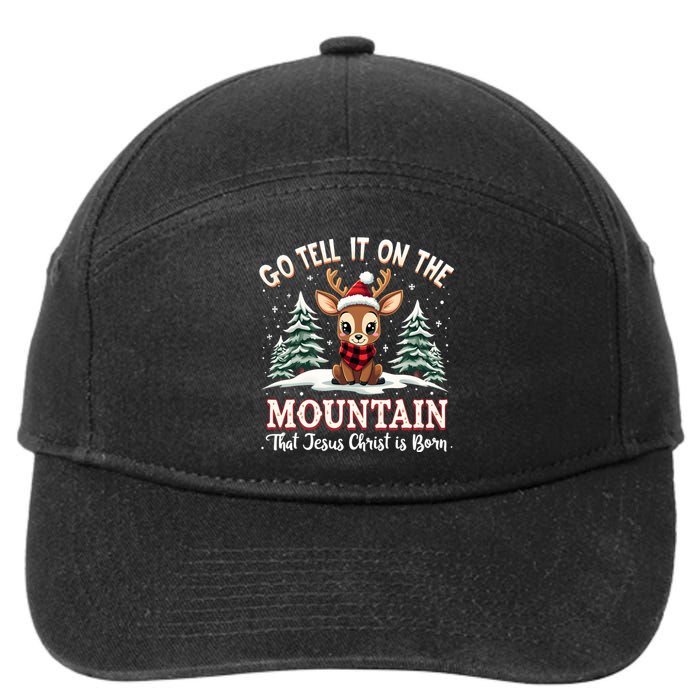 Go Tell It On The Mountain That Jesus Christ Is Born Xmas Long Sleeve 7-Panel Snapback Hat