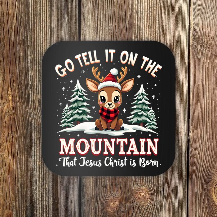 Go Tell It On The Mountain That Jesus Christ Is Born Xmas Long Sleeve Coaster