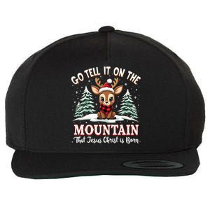 Go Tell It On The Mountain That Jesus Christ Is Born Xmas Long Sleeve Wool Snapback Cap