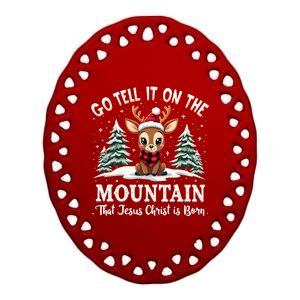 Go Tell It On The Mountain That Jesus Christ Is Born Xmas Long Sleeve Ceramic Oval Ornament