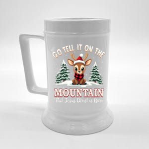 Go Tell It On The Mountain That Jesus Christ Is Born Xmas Long Sleeve Beer Stein