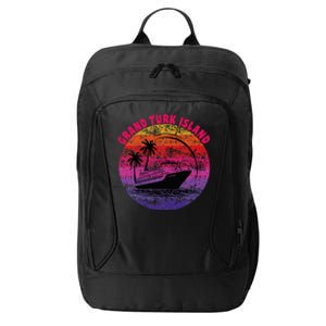 Grand Turk Island Cruise Retro Sunset Family Reunion City Backpack