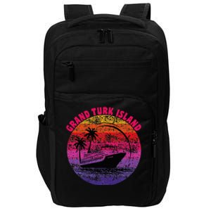 Grand Turk Island Cruise Retro Sunset Family Reunion Impact Tech Backpack