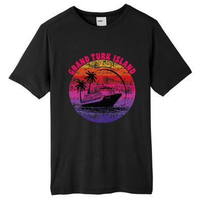 Grand Turk Island Cruise Retro Sunset Family Reunion Tall Fusion ChromaSoft Performance T-Shirt