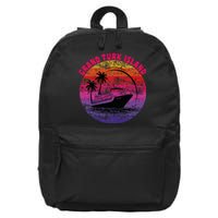 Grand Turk Island Cruise Retro Sunset Family Reunion 16 in Basic Backpack