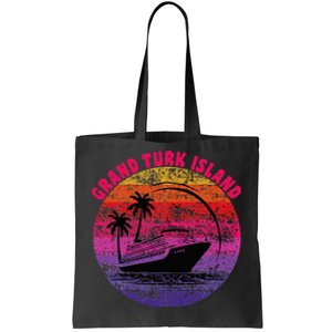 Grand Turk Island Cruise Retro Sunset Family Reunion Tote Bag