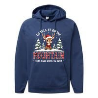 Go Tell It On The Mountain That Jesus Christ Is Born Design Performance Fleece Hoodie