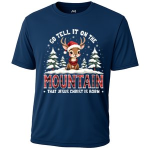 Go Tell It On The Mountain That Jesus Christ Is Born Design Cooling Performance Crew T-Shirt