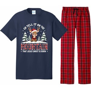 Go Tell It On The Mountain That Jesus Christ Is Born Design Pajama Set