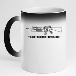 Garand Thumb IM Just Here For The Violence 11oz Black Color Changing Mug