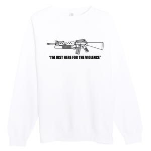 Garand Thumb IM Just Here For The Violence Premium Crewneck Sweatshirt