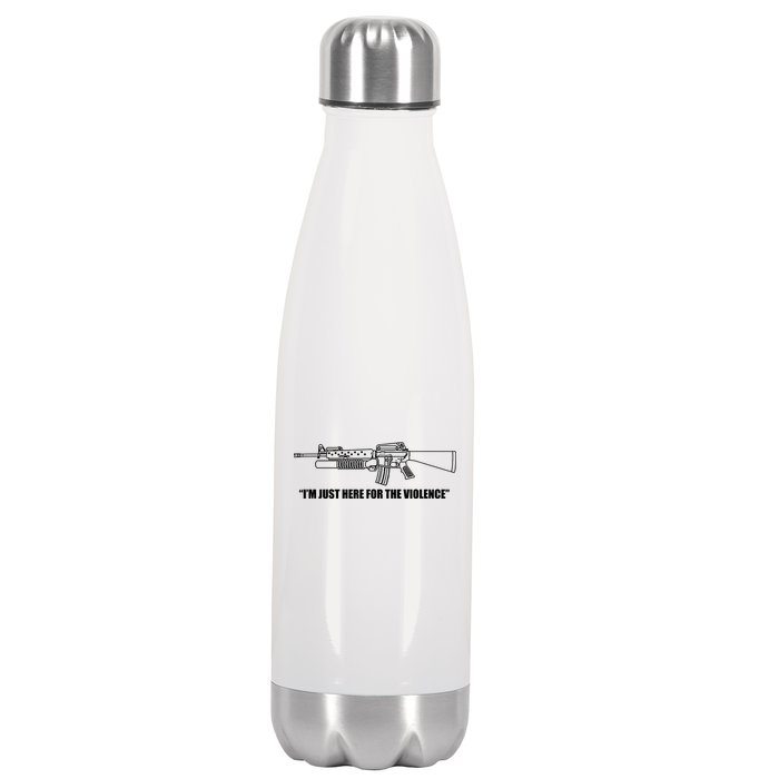 Garand Thumb IM Just Here For The Violence Stainless Steel Insulated Water Bottle