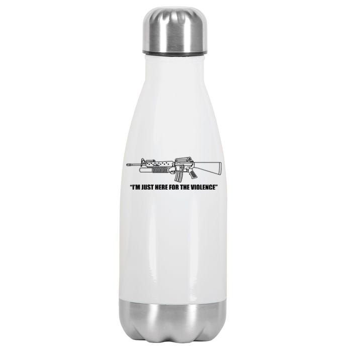 Garand Thumb IM Just Here For The Violence Stainless Steel Insulated Water Bottle