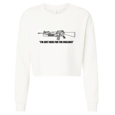 Garand Thumb IM Just Here For The Violence Cropped Pullover Crew