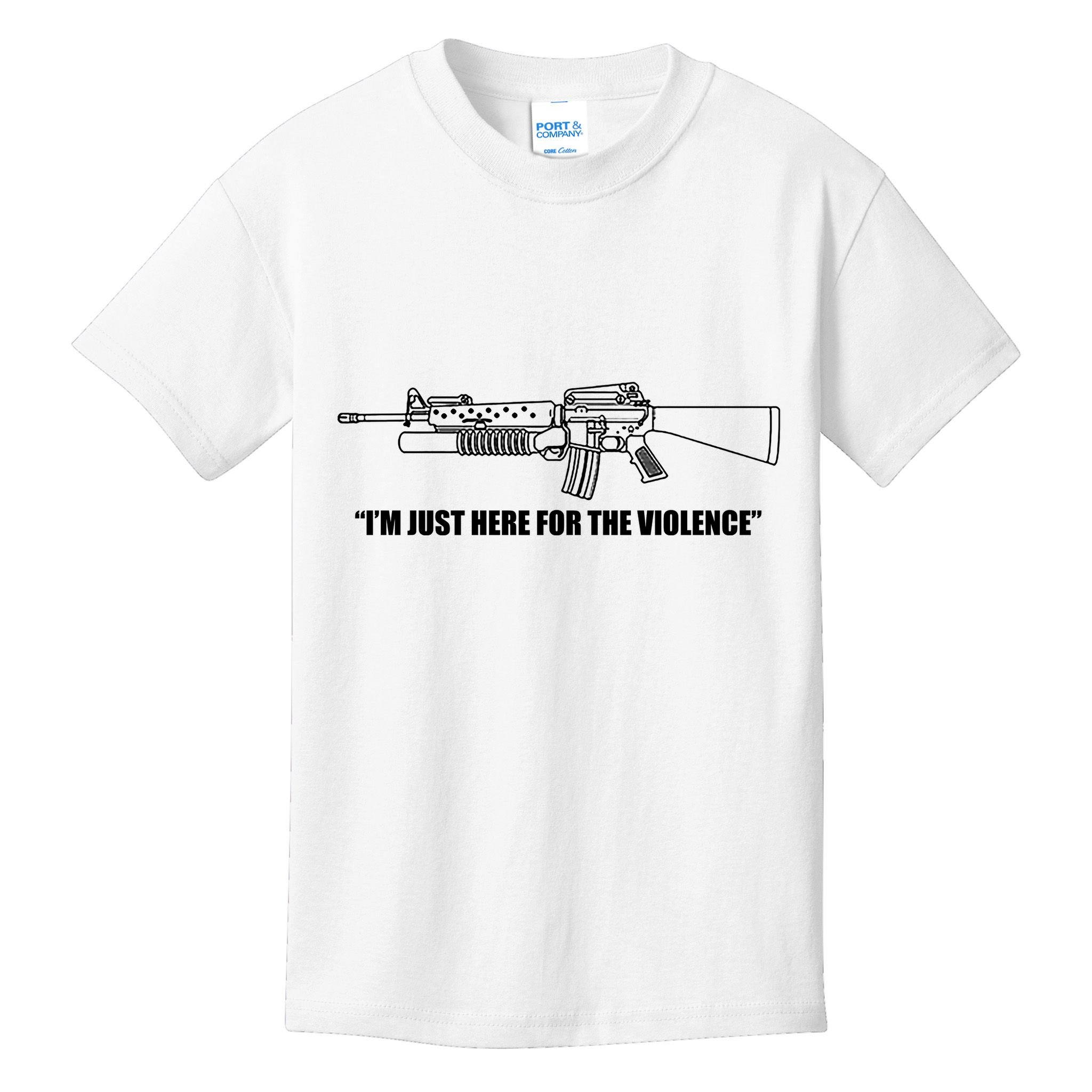 Garand Thumb IM Just Here For The Violence Kids T-Shirt
