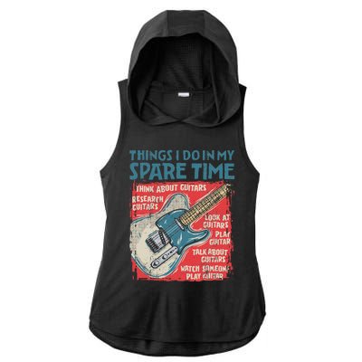 Guitar Things I Do In My Spare Time Funny Electric Guitarist Ladies PosiCharge Tri-Blend Wicking Draft Hoodie Tank