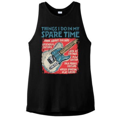 Guitar Things I Do In My Spare Time Funny Electric Guitarist Ladies PosiCharge Tri-Blend Wicking Tank