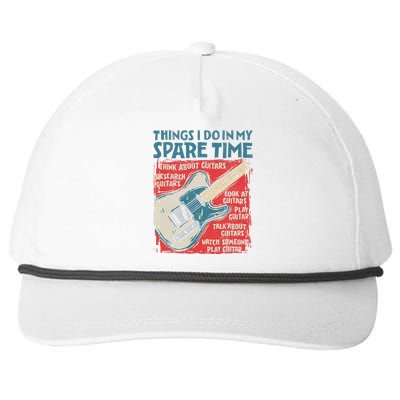 Guitar Things I Do In My Spare Time Funny Electric Guitarist Snapback Five-Panel Rope Hat