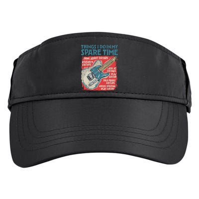 Guitar Things I Do In My Spare Time Funny Electric Guitarist Adult Drive Performance Visor