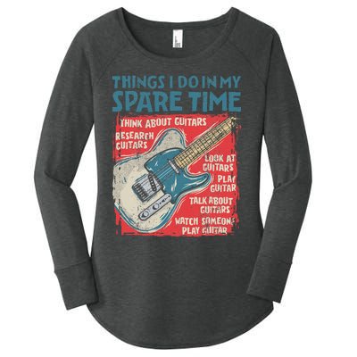 Guitar Things I Do In My Spare Time Funny Electric Guitarist Women's Perfect Tri Tunic Long Sleeve Shirt