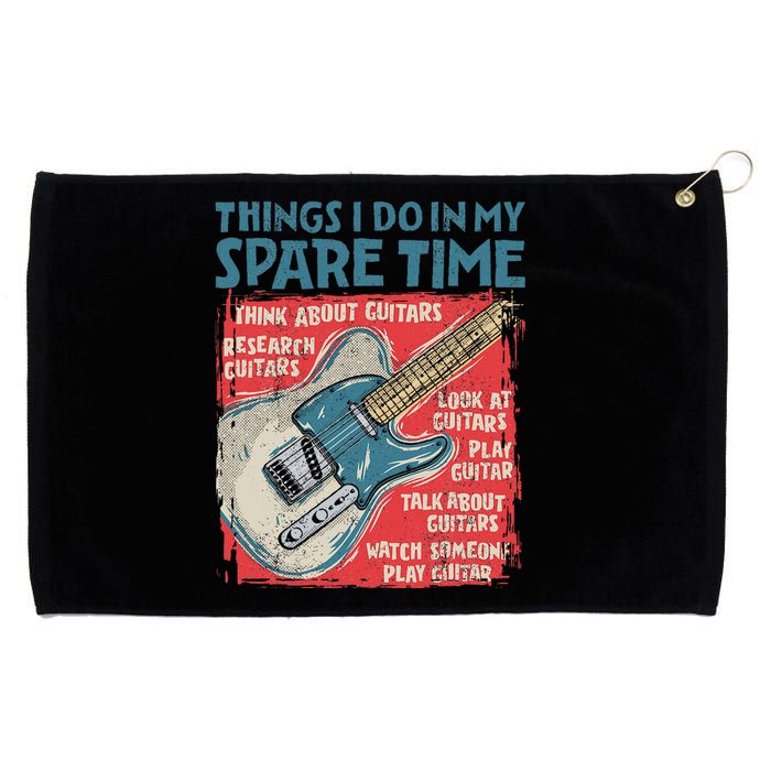 Guitar Things I Do In My Spare Time Funny Electric Guitarist Grommeted Golf Towel