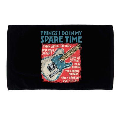 Guitar Things I Do In My Spare Time Funny Electric Guitarist Microfiber Hand Towel