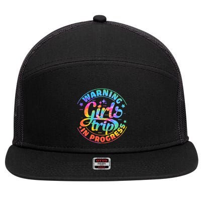 Girl Trip In Progress Tie Dye 7 Panel Mesh Trucker Snapback Hat