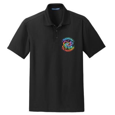 Girl Trip In Progress Tie Dye Dry Zone Grid Polo