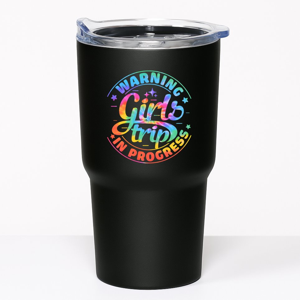 Girl Trip In Progress Tie Dye Tumbler