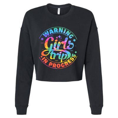Girl Trip In Progress Tie Dye Cropped Pullover Crew